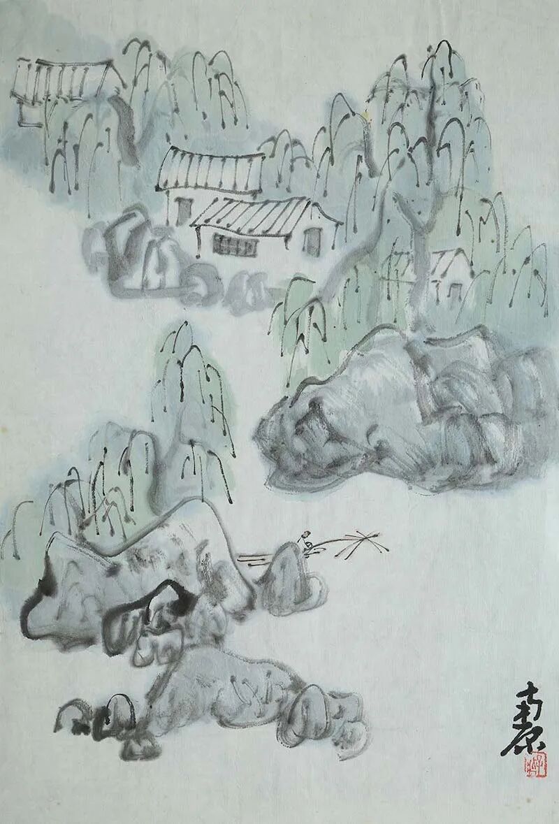 为什么说熊十力是中国艺术精神的最|陈子庄《杨柳孤渔》