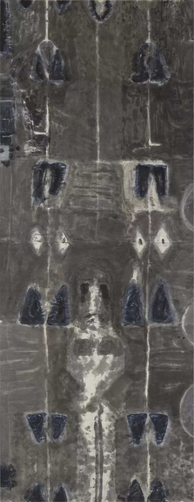 告别岛子:死的时候只有更轻,才能|岛子作品《裹尸布上没有口袋》300x147cm2017