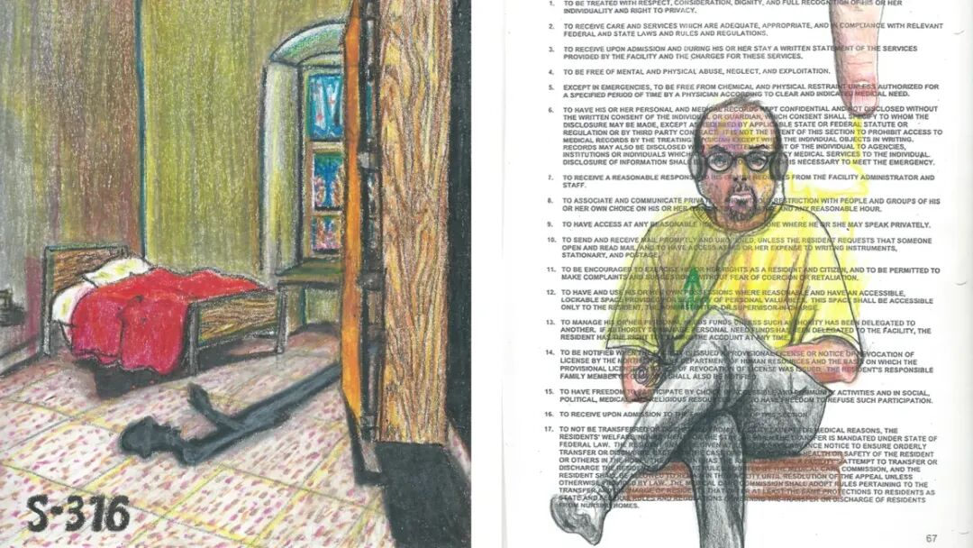 失控的处方:现代社会的“药物依赖|桑德斯在布劳顿州立医院和乡村时间村的自画像,2001年